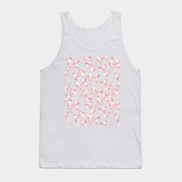 Pink Ribbons and Bows Pattern Tank Top by paintingbetweenbooks